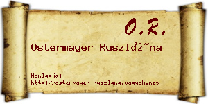 Ostermayer Ruszlána névjegykártya